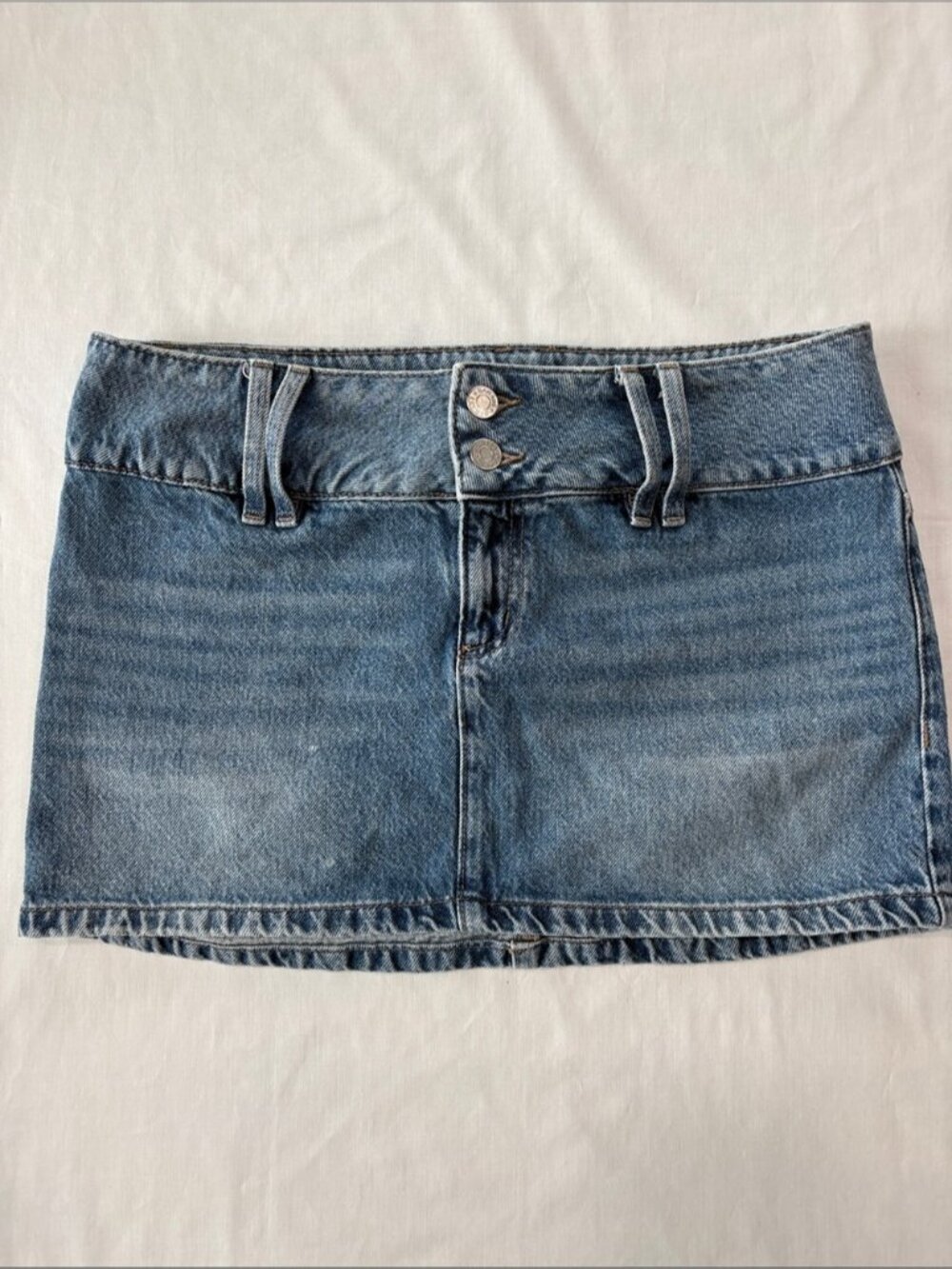 Mini Skirt with Double Button Waistband